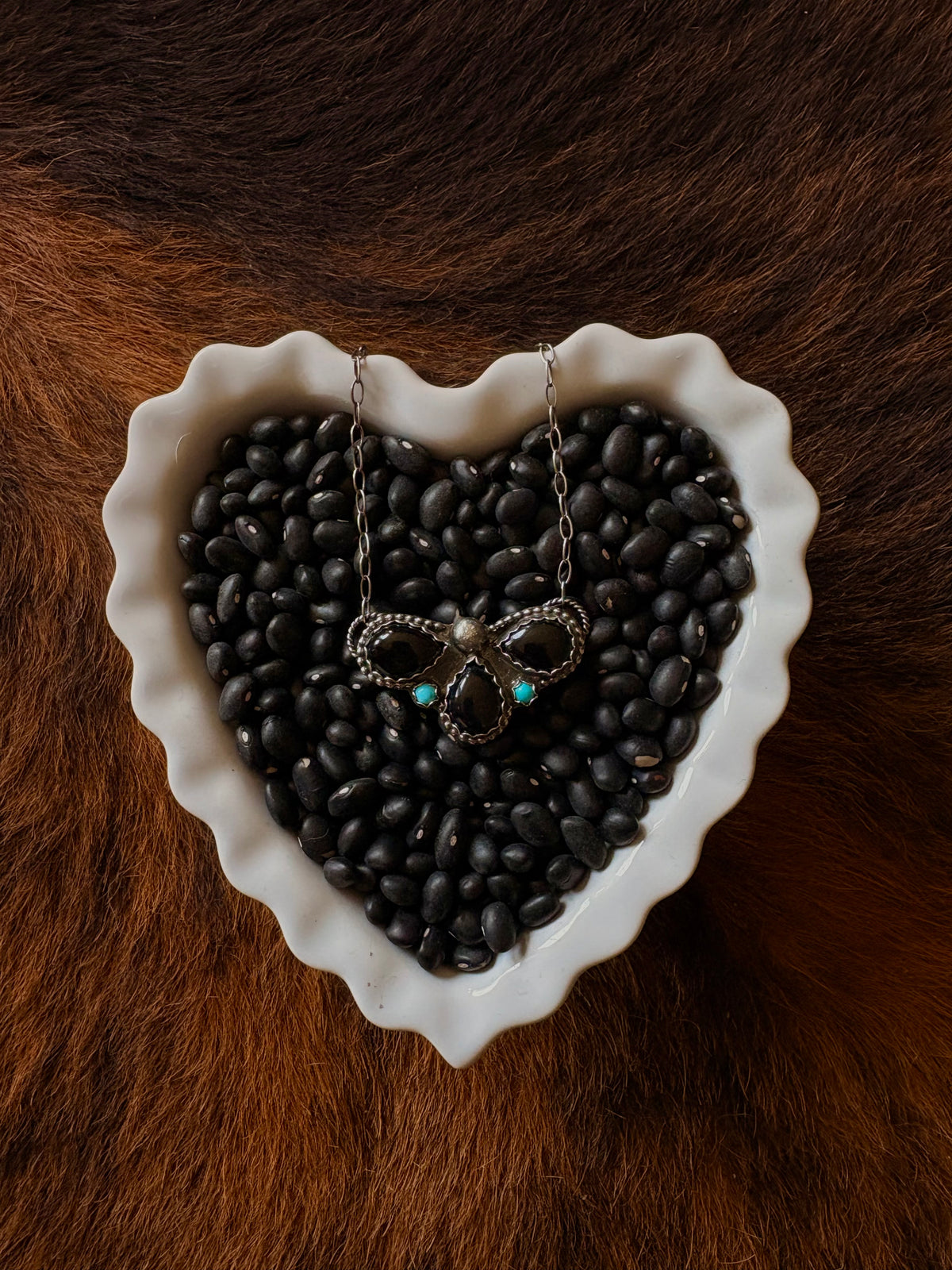 onyx kingman half cluster necklace