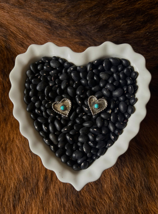 kingman heart earrings